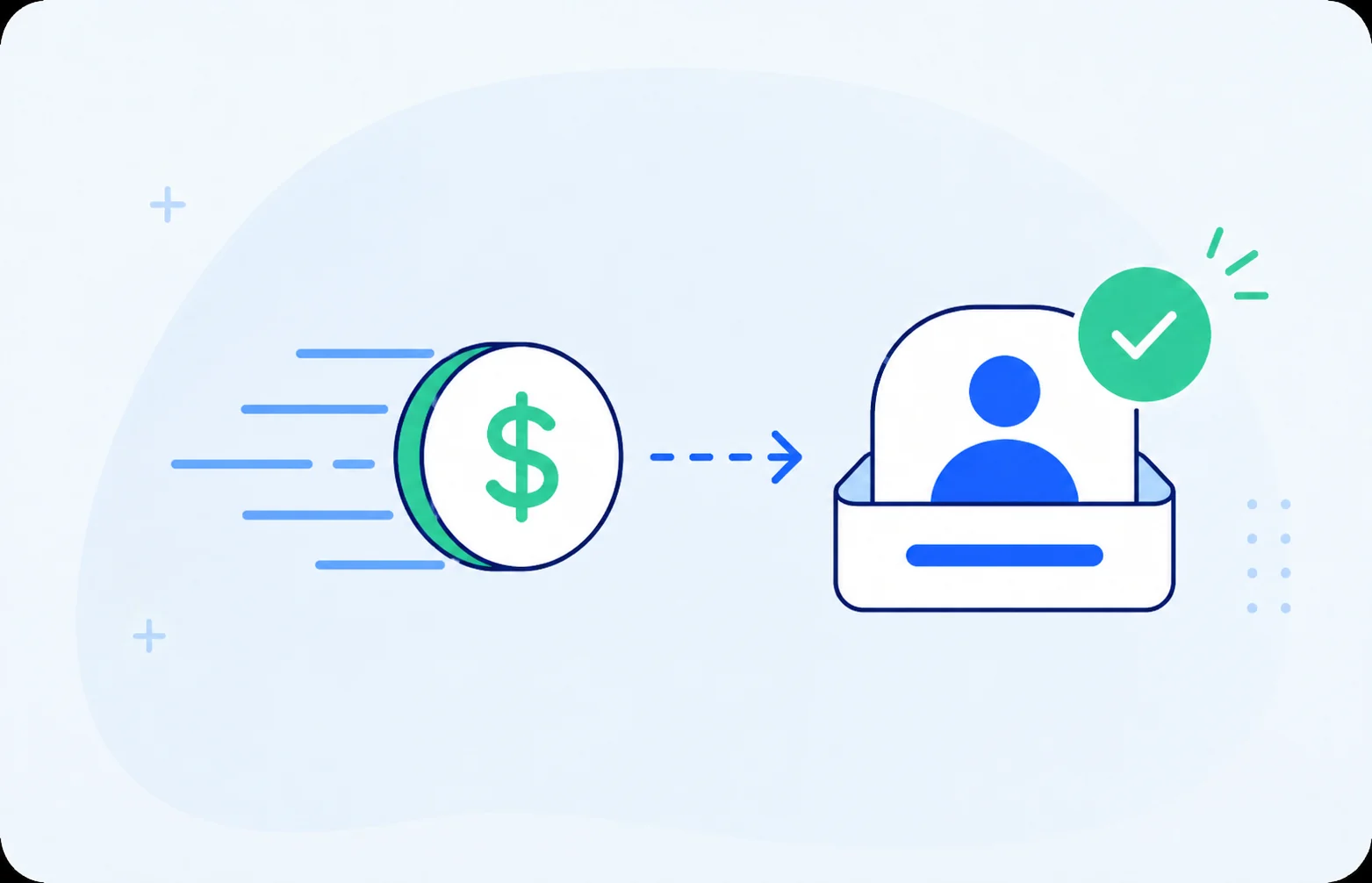 A payment moving at speed and arriving with the recipient